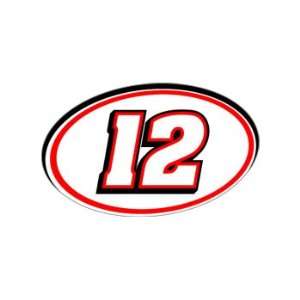   : 12 Number   Jersey Nascar Racing Window Bumper Sticker: Automotive