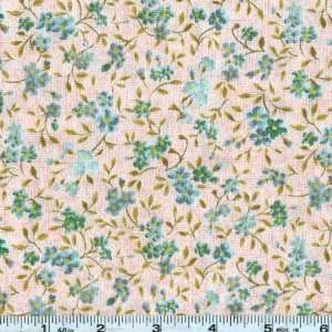  45 Wide Whispers Calico Pink Fabric By The Yard: Arts 