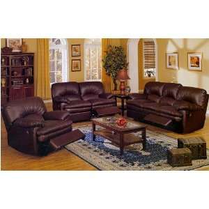   : Dark Brown Leather Match Living Room With Tables: Furniture & Decor