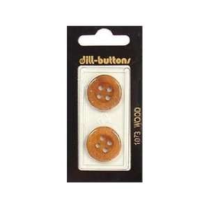  Dill Buttons 20mm 4 Hole Wood Brown 2 pc (6 Pack)
