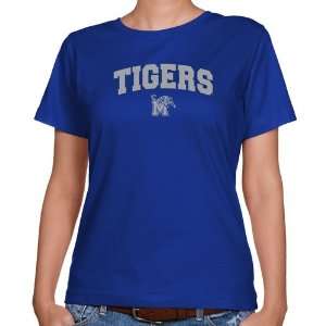   Ladies Royal Blue Logo Arch Classic Fit T shirt: Sports & Outdoors