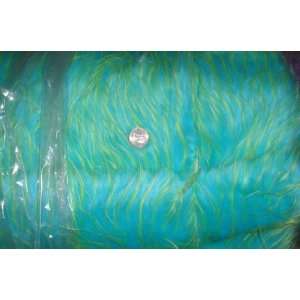 Wild Teal Tipped Fake Fur Fabric Material 2 Yards  Kitchen 
