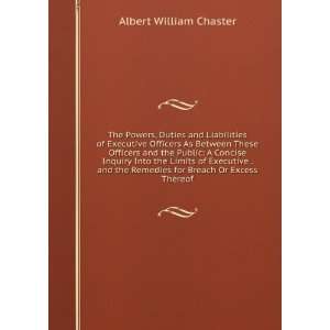   Breach Or Excess Thereof Albert William Chaster  Books