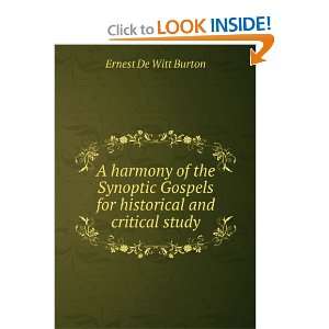   for historical and critical study Ernest De Witt Burton Books