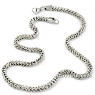 Fashion 5mm Mens Silver Tone Cowboy Chain 316L Stainless Steel 