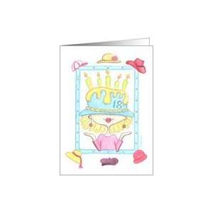  Lady in Birthday Hat 18th Birthday Card Toys & Games