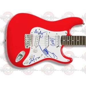  OASIS Signed LIAM,ANDY,GEM,ZAKK Autographed Guitar &COA 