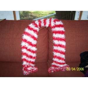  Scarf(Magic) Crochet Candy Cane Stripe(Red and White 