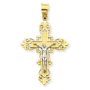  14k Gold Two tone Crucifix Pendant: Jewelry