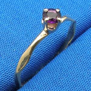 AA Amethyst, Hand Crafted 14k yellow gold hammered faceted stackable 