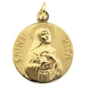   18.00 mm St. Rita Medal With 18.00 Inch Chain CleverEve Jewelry