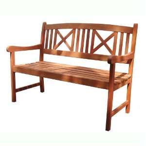  VIFAH V507A 2 Seater Outdoor Wood Bench, 47 Inch by 25 