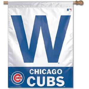 Chicago Cubs W Win 27 x37 Banner Flag  Sports 