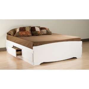  Prepac   White Double Platform Storage Bed (6   Drawers 