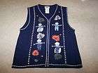   northern reflections sweater vest fall leaves scarecrows size small