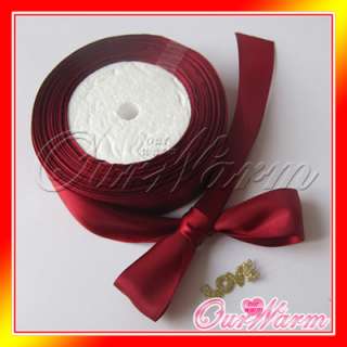10 Meters Crimson Dark / Deep Red 1 25mm Satin Ribbon Craft Bow 