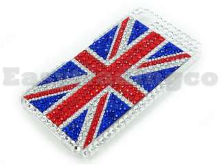 Crystal Bling Case for iPhone 4 4G UK Flag England  