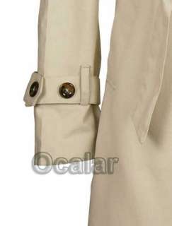 Lady Waist Belt Double Breasted Outerwear Overcoats Jacket Wrap Top 