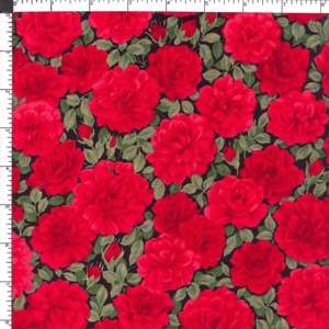 Cherry Red Rose Blossoms Ctn Fabric  44x1yard Cute BTY  