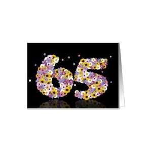  65th birthday with daisy flower numbers Card: Toys & Games