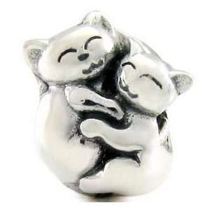  Authentic Ohm Hugging Kittens Hug Cats Sterling Silver 