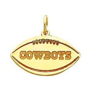  14K Gold NFL Dallas Cowboys Football Charm: Sports 