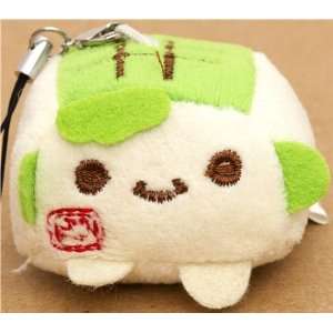    green Hannari Tofu plush cellphone charm Japan kawaii Toys & Games