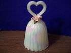 Fenton Art Glass Pearly Sendiment Heart Bell