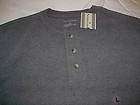   Saddlebred Collarless Long Sleeve 3 Button Neck Polo Shirt Sweater sz