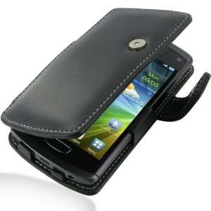  PDair Leather Case for Samsung Wave 3 GT S8600   Book Type 