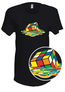 Melting Rubiks Cube T Shirt  As seen on The Big Bang Theory  