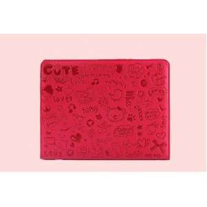  Smart Cute Pretty Lovely Red Leather Cover Case For iPad 2 