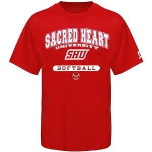  Russell Sacred Heart Pioneers Red Softball T shirt: Sports 