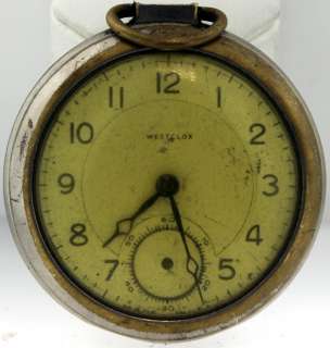 Yellow Dial OLD Westclox Scotty Pocket Watch made in USA Antique OLD 