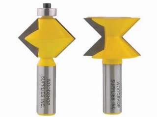 Edge Banding Router Bit Set   V Design Tongue and Groove   15225 