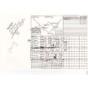 Suzyn Waldman Handwritten/Signed Scorecard Yankees at Indians 4 27 