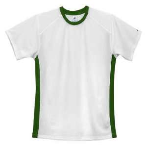  Custom Badger Performance Colorblock Tee WHITE/FOREST A4XL 