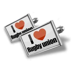  Cufflinks I Love rugby union   Hand Made Cuff Links A 