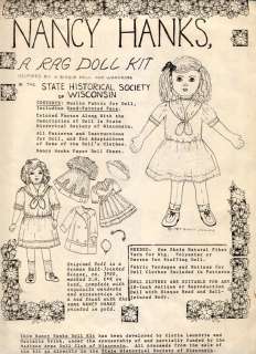 Nancy Hanks, A Rag Doll Kit   Dev by Gloria Laundrie & Marietta Gribb 