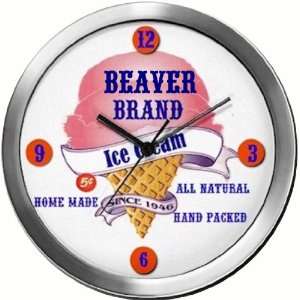  BEAVER 14 Inch Ice Cream Metal Clock Quartz Movement 