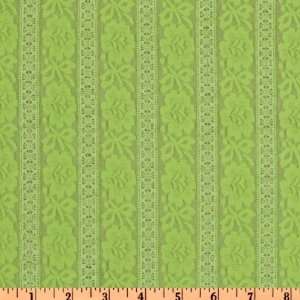  54 Wide Stretch Lace Stripes Apple Green Fabric By The 