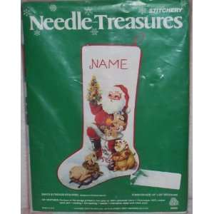  Needle Treasures Embroidery Kit: Santa & Friends Stocking 