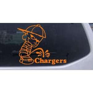 Pee On Chargers Car Window Wall Laptop Decal Sticker    Orange 3in X 3 