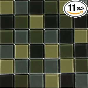   Glass Tile, 2 by 2 Inch Tile on a 12 by 12 Inch Mosaic Mesh, Ocean