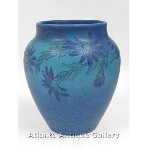   Large Turquoise Vellum Glazed Artist Signed Vase
