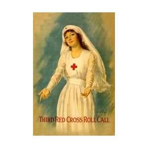  Third Red Cross Roll Call 28x42 Giclee on Canvas: Home 