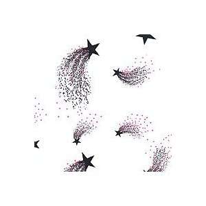    Black and Pink Star Showers Cello Roll 24 x 50 