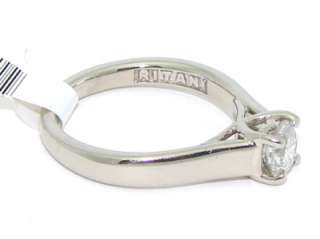 New Palladium Ritani .60ct Round Diamond H SI Engagement Ring 1RZ1177 