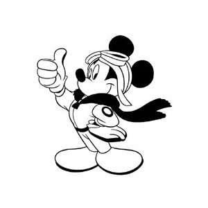  Mickey Mouse Pilot Car Window Truck Sticker Decal  WHITE 