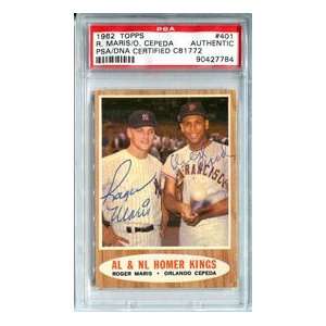 Roger Maris & Orlando Cepeda Autographed 1962 Topps Card